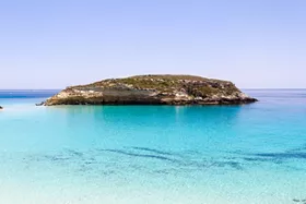 View of the Isola dei Conigli ( Rabbit Island), Lampedusa - Sicily